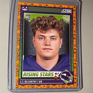 2024 Panini J.J. McCarthy  Rookie Card Orange Pumpkins Halloween Score A Treat